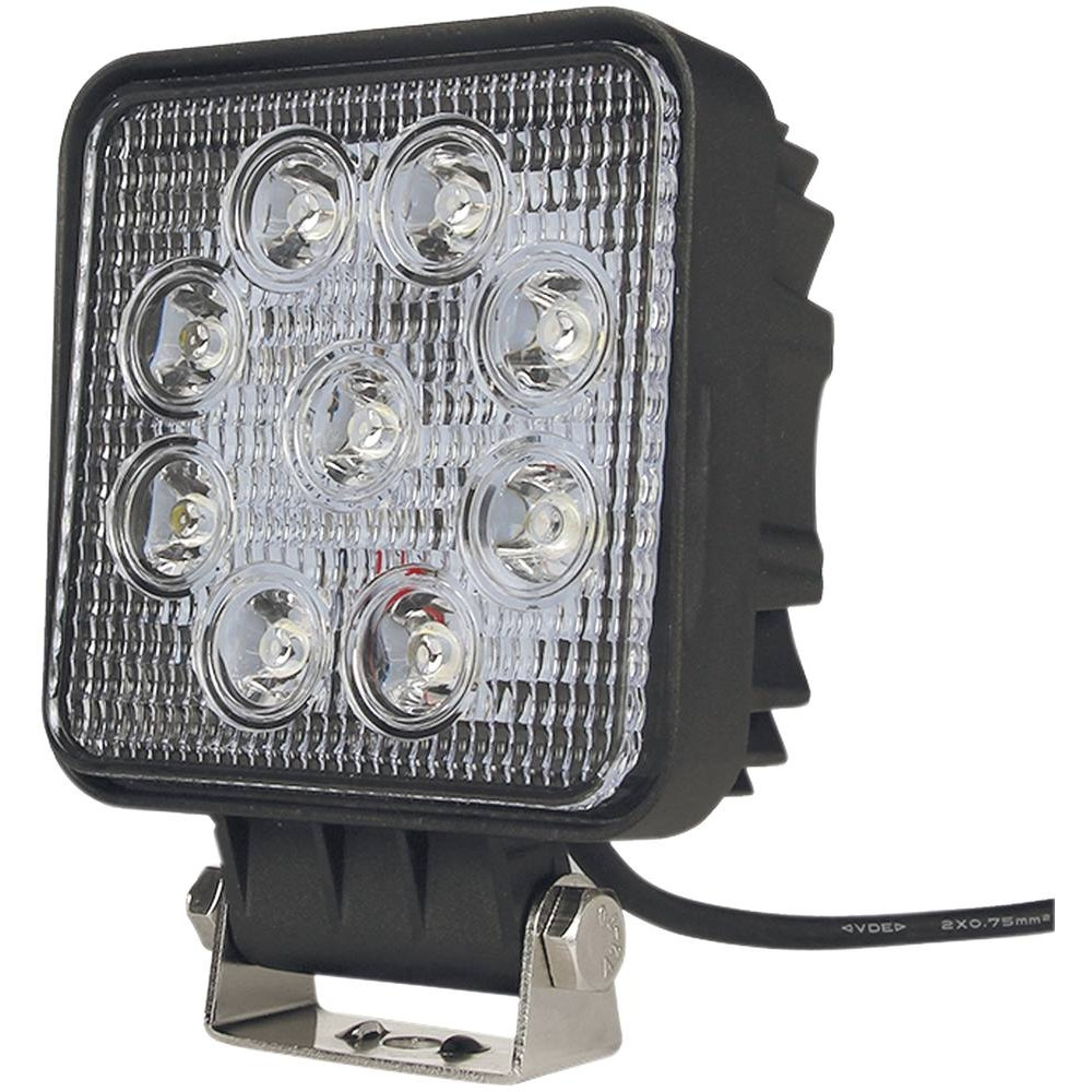 Phare carré LED 10/30V 27W faisceau large Phare carré LED 10/30V 27W faisceau large