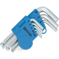 Clés mâles coudées hexagonales courtes de 1,5 à 10mm - étui pivotant de 10 pcs