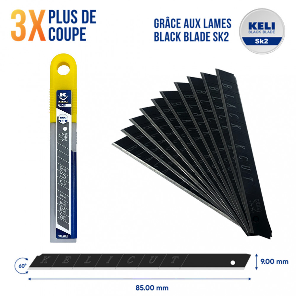 ÉTUI 10 LAMES BLACK BLADE SK2 9MM ÉTUI 10 LAMES BLACK BLADE SK2 9MM