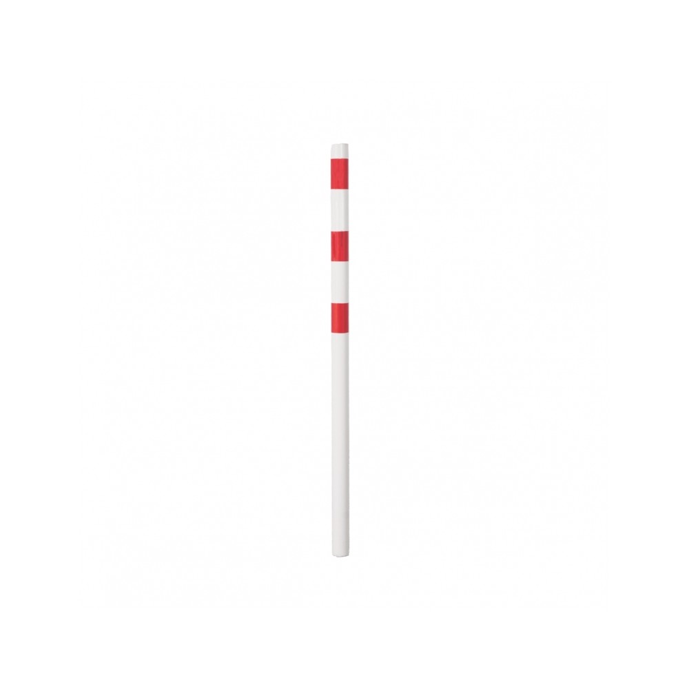 Poteau cylindrique rouge et blanc