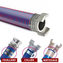 Tuyau DN70 d'aspiration équipé au métre