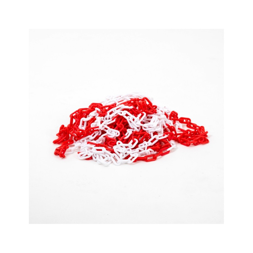 Chaîne plastique rouge/blanche 25M