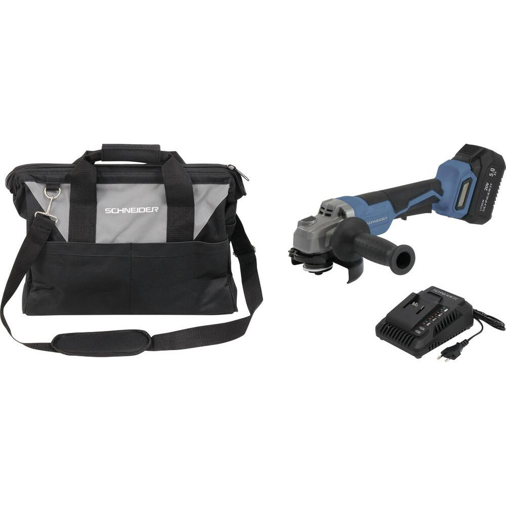 Meuleuse d'angle 125mm 20V - 1 batterie 5Ah Li-ion - chargeur - sac de transport Meuleuse d'angle 125mm 20V - 1 batterie 5Ah Li-ion - chargeur - sac de transport