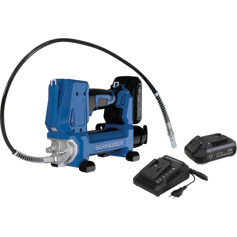 Pompe à graisse 20V 690 bar - 2 batteries Li-ion 2Ah - 1 chargeur 3A - coffret Pompe à graisse 20V 690 bar - 2 batteries Li-ion 2Ah - 1 chargeur 3A - coffret