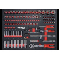 Servante d'atelier 7 tiroirs composée de 176 outils