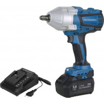 Clé à chocs 1/2'' 20V 1000/1500Nm brushless - 1 batterie Li-ion 5Ah - mallette