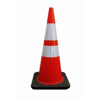 Cône PVC 75 cm base caoutchouc
