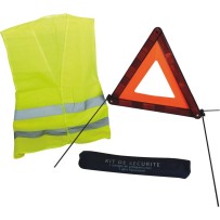 Kit de sécurité gilet jaune/ triangle - trousse zippé