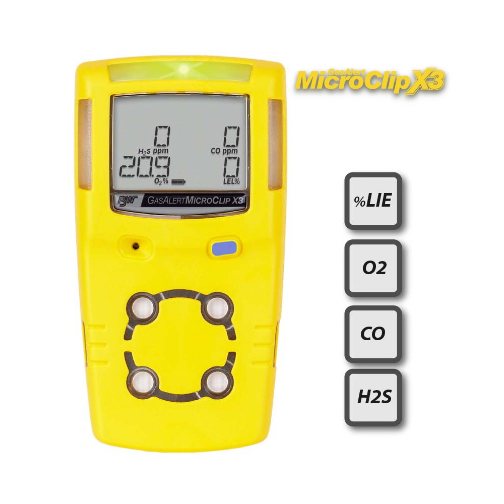 GasAlertMicroClip X3 EXPLO/CO/ H2S/O2