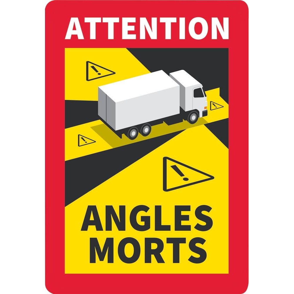 Panneau angles morts pour camions – autocollants 170x250mm - Lot de 3 pcs