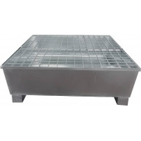 Bac de rétention 440L avec caillebotis 100% acier pour 4 fûts