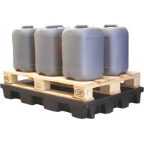 Bac de rétention 120L avec caillebotis 100% PE - format 1 palette