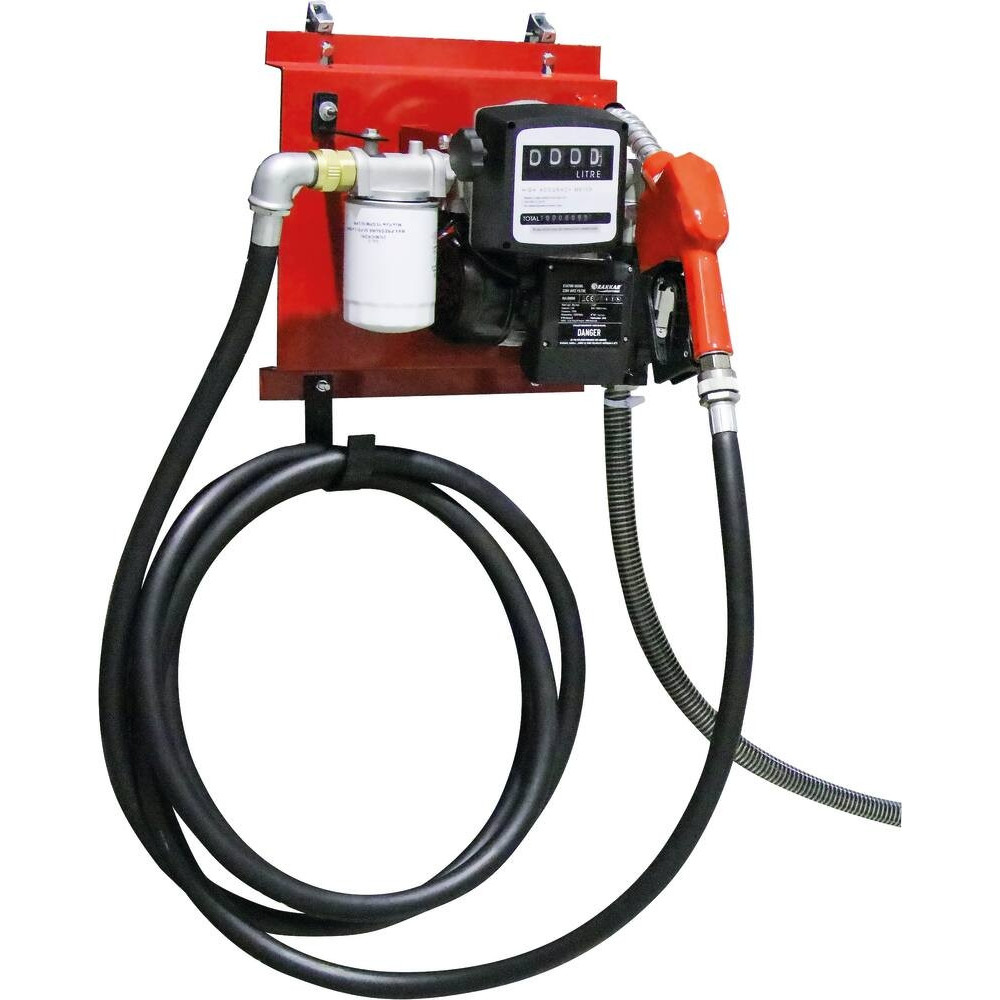 Pompe à gasoil 230V 60 l/min avec pistolet - station murale Pompe à gasoil 230V 60 l/min avec pistolet - station murale