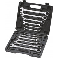 Clés mixtes droites à cliquet de 8 à 19mm - 12 pcs