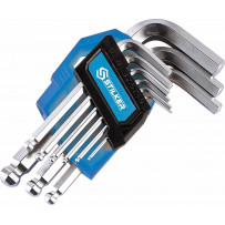 Clés mâles coudées hexagonales - 9 pcs