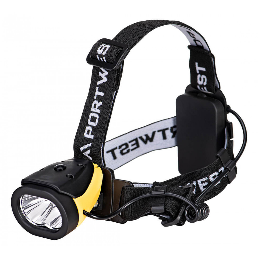 Lampe frontale Dual Power Jaune/Noir à piles Lampe frontale Dual Power Jaune/Noir à piles