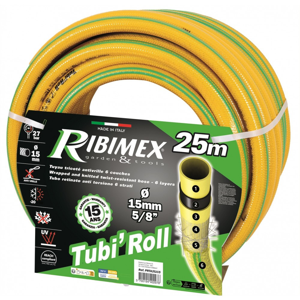 Tuyau d'arrosage tricoté Tubi'Roll Ø19x25 m Tuyau d'arrosage tricoté Tubi'Roll Ø19x25 m
