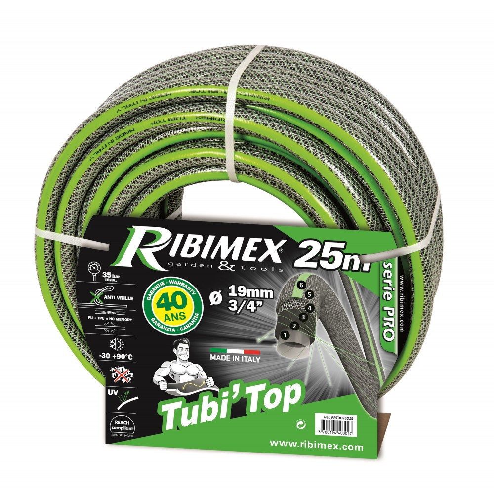 Tuyau d'arrosage tricoté Tubi'Top Ø19x50 m Tuyau d'arrosage tricoté Tubi'Top Ø19x50 m