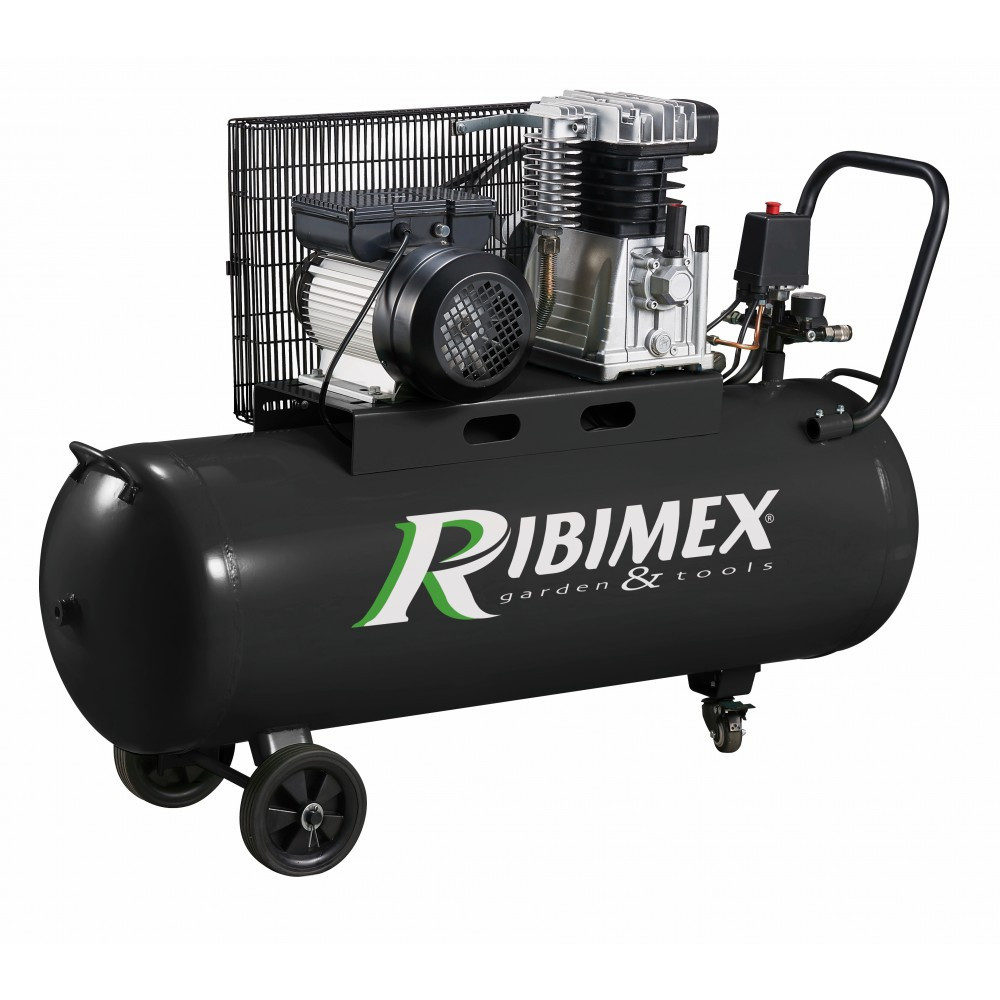 Compresseur 3CV sur cuve 100 L courroie bicylindre Compresseur 3CV sur cuve 100 L courroie bicylindre