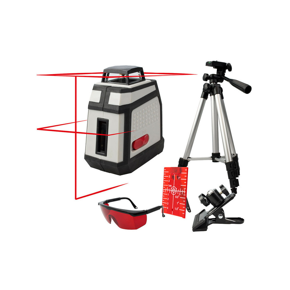Niveau laser 360° rouge auto ajustable et trépied