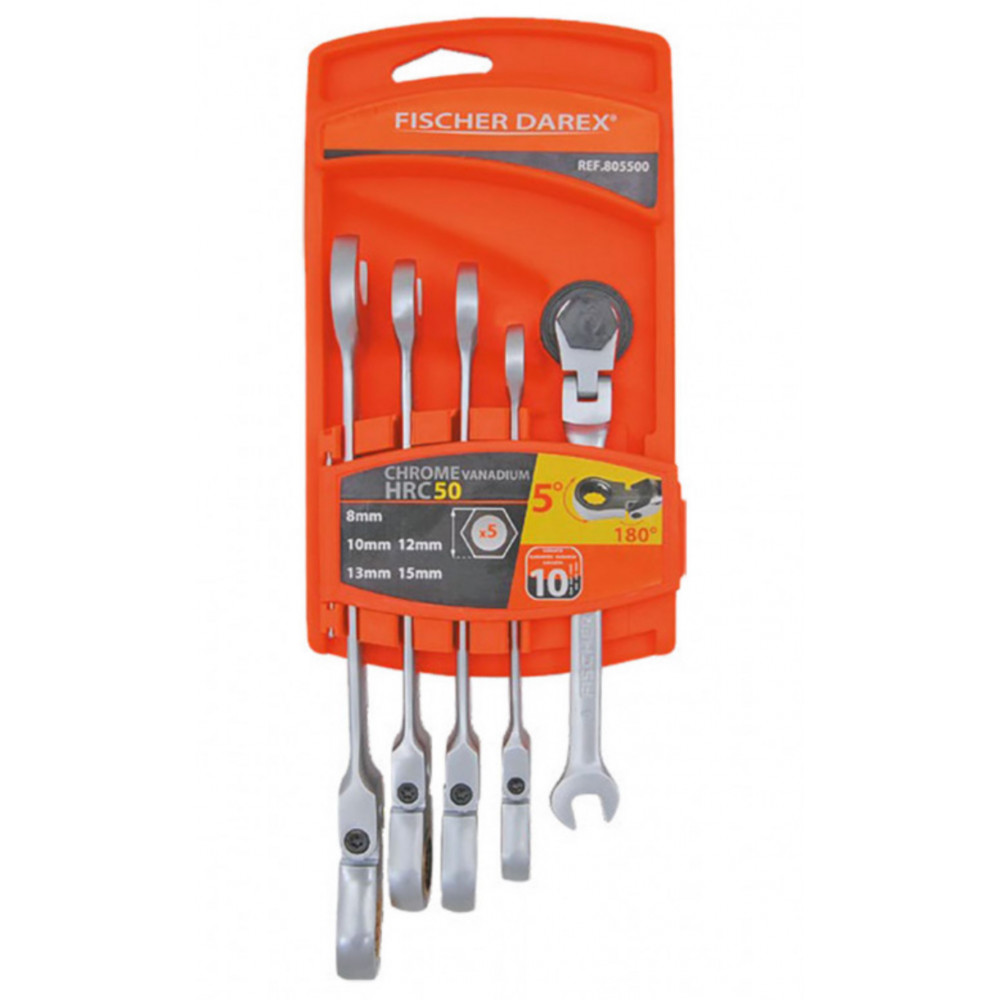 Coffret 5 clés mixtes flexibles à cliquet Coffret 5 clés mixtes flexibles à cliquet