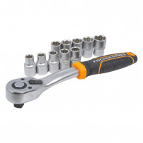 jeu de 10 douilles 1/2" + 1 clés a cliquet réversible