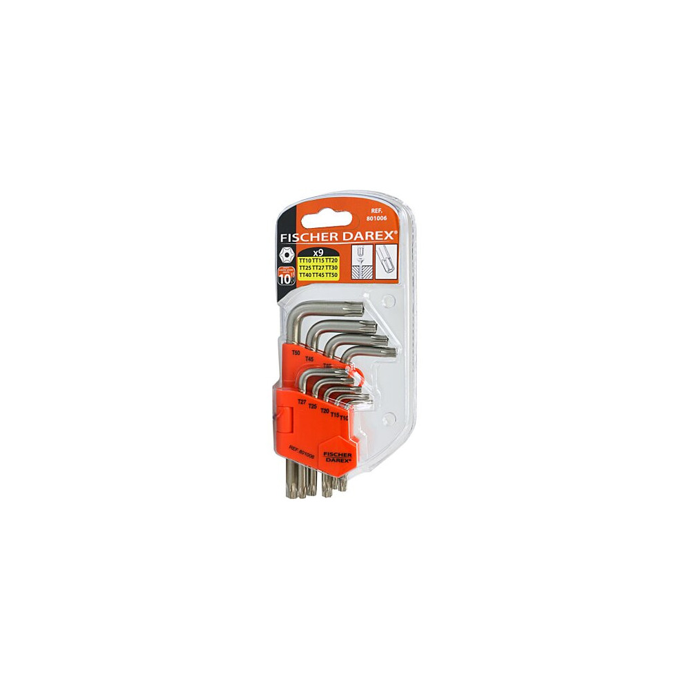 9 clés mâles Tamper Torx & porte outils