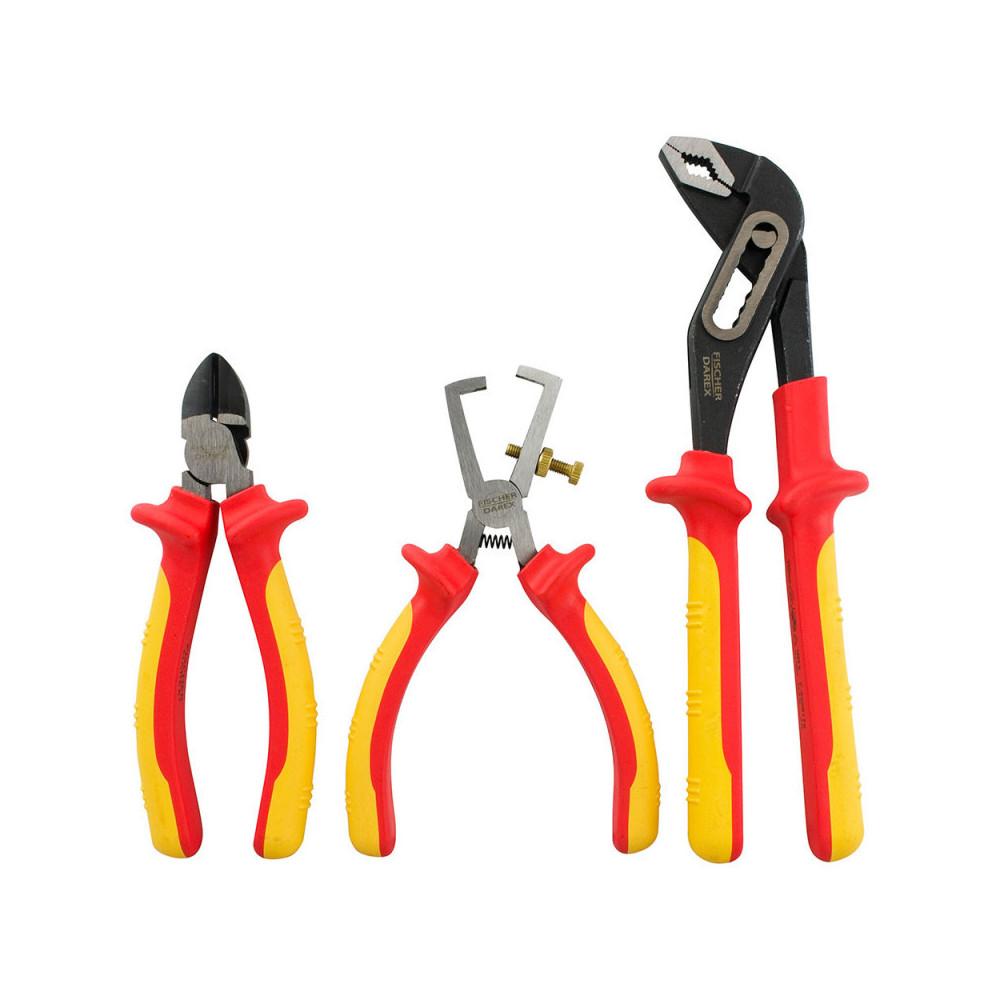 Kit de 3 pinces isolées VDE 1000V Kit de 3 pinces isolées VDE 1000V